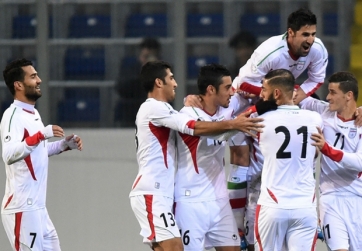2015 Iran-Chile - football (soccer), friendly FIFA match in Austria - Players celebrating