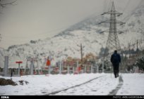 Iran, Tehran from above winter snow 08