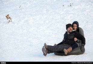 Winter joys - Snow sliding in Iran (Photo credit: Masoud Mohaghegh, ISNA)