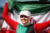 Nemati, Zahra - 2012 London Paralympic Games - Archery - Iranian gold medal celebration - Foto by Harry Engels for Getty Images