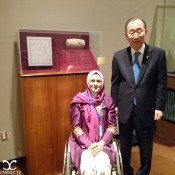 Nemati, Zahra - Iranian archer - Paralympic gold medal winner Nemati meets U.N. Secretary-General Ban Ki-moon