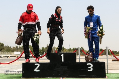 Peykan Pour, Leila - Iranian racing driver - Winner - Kia Pride Championship in Azadi Sports Complex, Tehran - July 2016 - 01