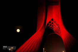 Supermoon at Azadi Tower (Borj-e Azadi) in Teheran, Iran (Photo credit: Vahid Khodadadi / ANA)