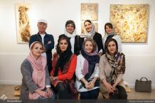 Works by Forugh Khoshnevis, Parvaneh Razzaqi, Mahta Moeini, Shahla Homayuni and other artists to raise funds for people with cancer. Tehran, May 2017. Photo credit Ehsan Neghabat, Honar Online
