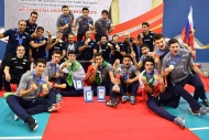 Iranian team posing with their medals. Photo source fivb.com