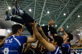 Iranian team celebrating after defeating Russia in the final 3 to 1. Photo source Payam Sani, YJC