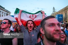 Iranian fans watching Morocco vs. Iran in St. Petersburg, Russia (photo Borna Ghasemi, ISNA)