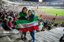 Iranian fans watching the match in Azadi Stadium, Tehran. Photo credit: Amir Kholousi, ISNA.