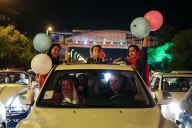 Iranian fans celebrating the victory of their team in Mashhad, Razavi Khorasan. Photo credit: Ahmad Hasani, Young Journalists Club.