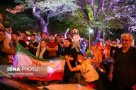 Iranian fans celebrating the victory of their team in Tehran. Photo credit: Abdolvahed Mirzazadeh, ISNA.