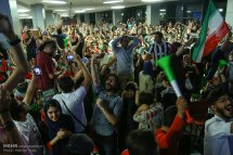 Iranian fans watching the match in Charsou Cineplex, Tehran. Photo credit: Mehran Riazi, ISNA.